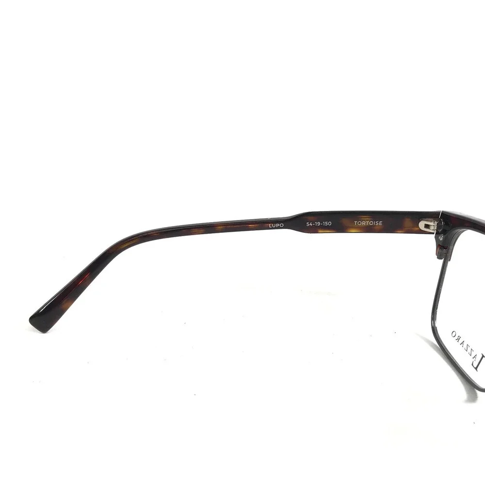 Lazzaro Eyeglasses Frames LUPO TORTOISE Gray Rectangle Full Rim 54-19-150